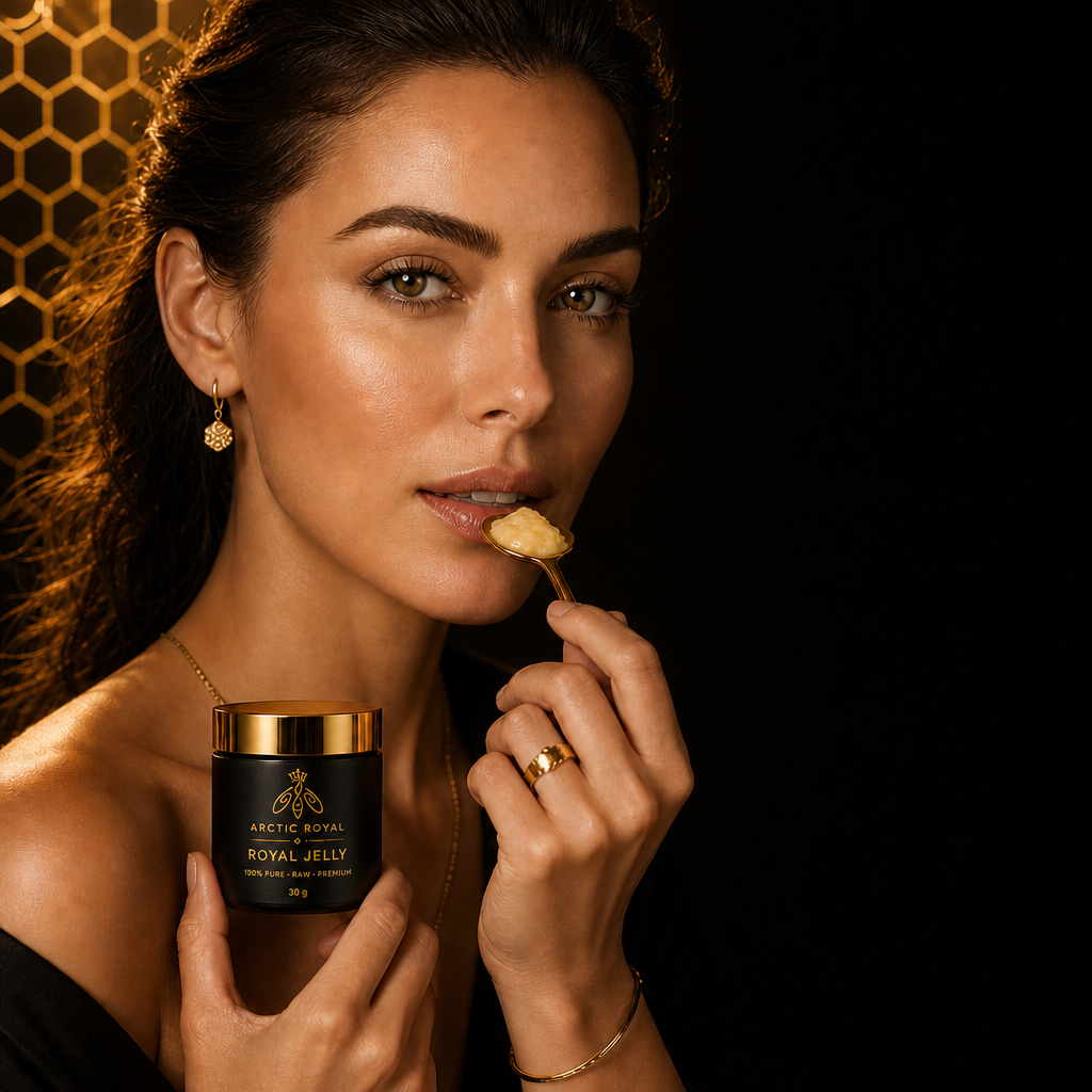 Arctic Royal — pure Royal Jelly on a gold spoon